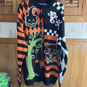 Dolls Kill Unique multi-color Halloween patchwork sweater dress Size XL/XXL NWT